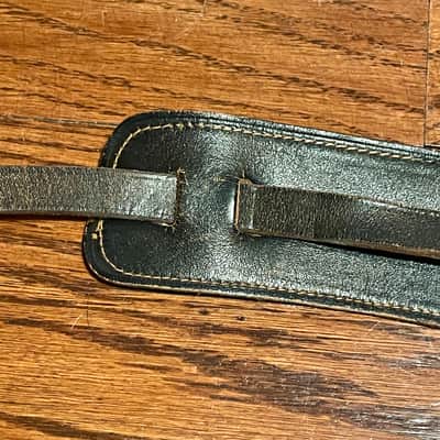 Vintage Fender Black Leather Guitar Strap Circa 1950's 1960's Strat-Tele Pre CBS image 10
