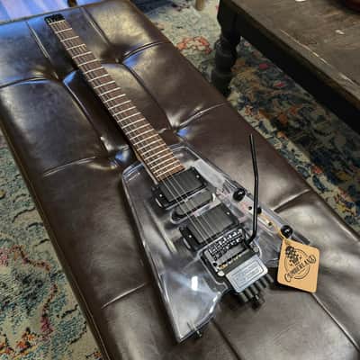 Headless Transparent Lucite LED Light Show Wedge Guitar w/Tremolo image 7