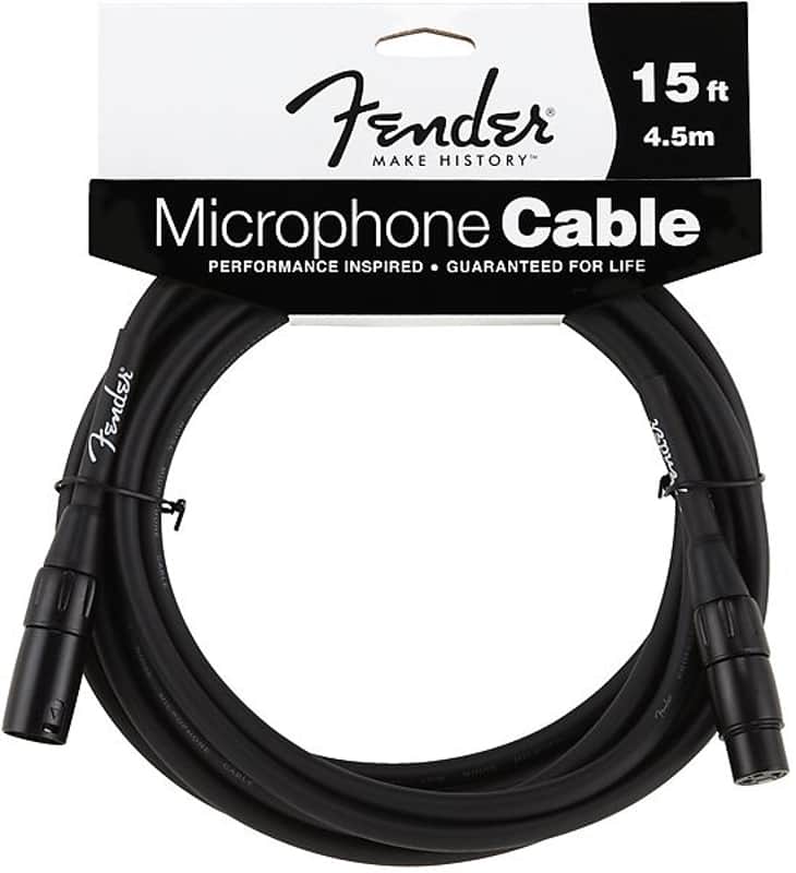 Fender Performance Series Microphone Cable, 15', Black 2016 image 1