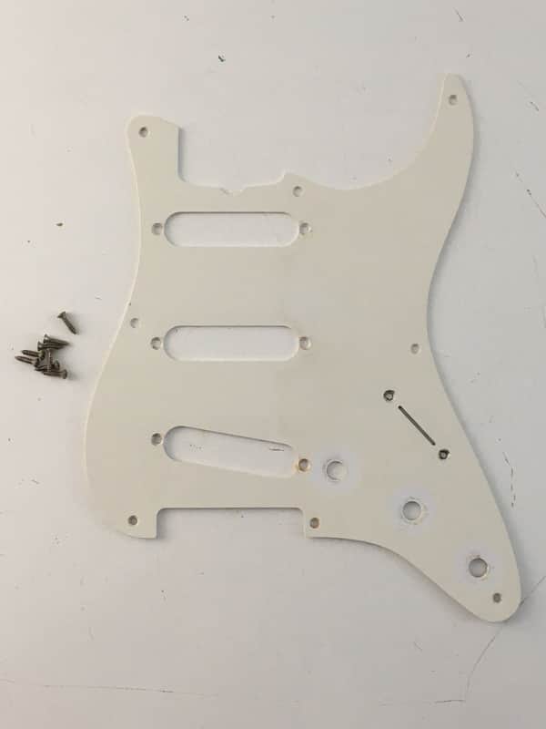 1990s Vintage 1-ply 50s Fender USA Guitar Natural Relic American Strat Pickguard Off White image 1