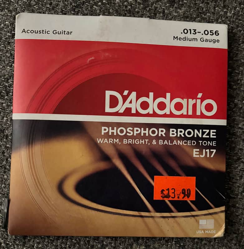 D'Addario EJ17 Phosphor Bronze 13-56 Medium Acoustic Guitar Strings - 2 packs image 1
