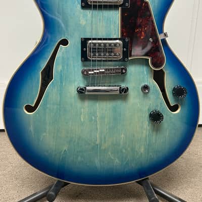 D'Angelico Premier DC XT Semi Hollowbody Electric Guitar - Blue Burst image 2