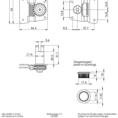 Schaller Germany 4-In-Line F-Series Tuners for Fender P/J Bass, NICKEL image 4