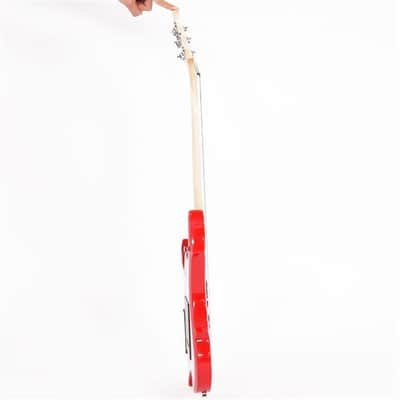 Glarry Flame Shaped Electric Guitar with 20W Electric Guitar Sound HSH Pickup Novice Guitar - Red image 8