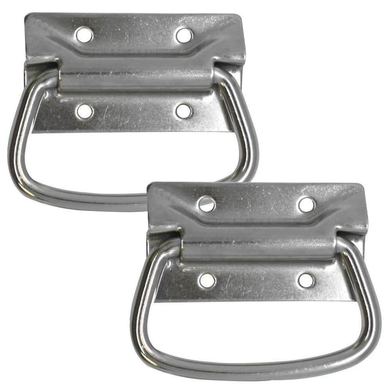2 Pack of Chrome Surface Mount PA DJ Chest Case Handles image 1