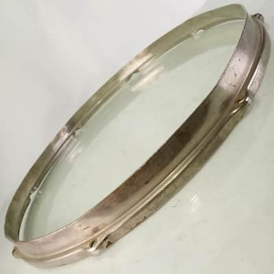 Leedy&Ludwig 15"Brass Double-Flange Snare Drum/Tom Batter Rim/Hoop Stick-Chopper image 2