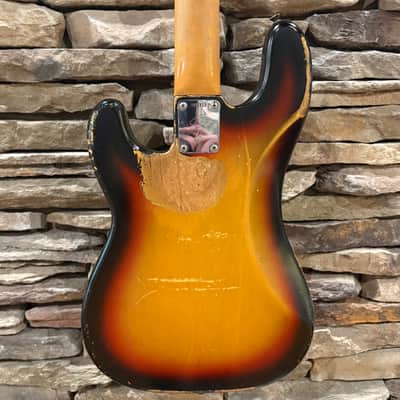 Fender Precision Bass 1966 - Sunburst w/ Non-Original Chipboard Case image 9
