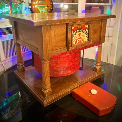 Rotary Connection  VIBRA-TABLE! Rotary / Leslie guitar speaker cabinet / side table! 12” 16 ohm 70 watt speaker. One of a kind  2026 - Wood image 17