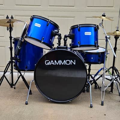 Gammon Percussion Full Size 5pc Drum Kit with Hardware 2024 - Metallic Blue image 1