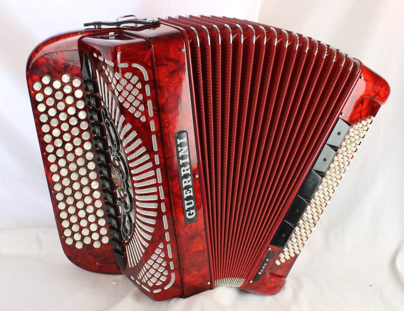 8208 - Maraschino Cherry Guerrini "Rama 4" Chromatic Button Accordion C LMMH 87 120 image 1