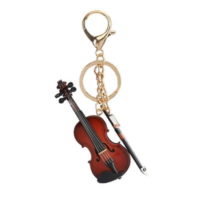 Miniature Violin Keychain,3.15 Inch Tiny Violin Model Key Ring, Musical Instrument Gift for Violinists, Music Teachers image 3