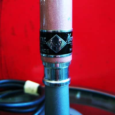 Vintage RARE 1940's MEG M-15 model / Shure 708A Zeppelin crystal microphone Hi Z w cable and S-36 stand image 7