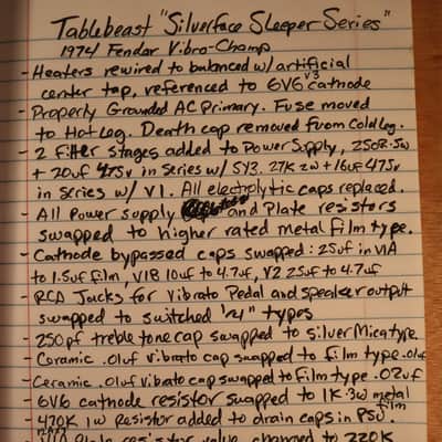 Silverface Sleeper Series, a 1974 Fender Vibro Champ Guitar Tube Combo Amp SSS by Tablebeast image 25
