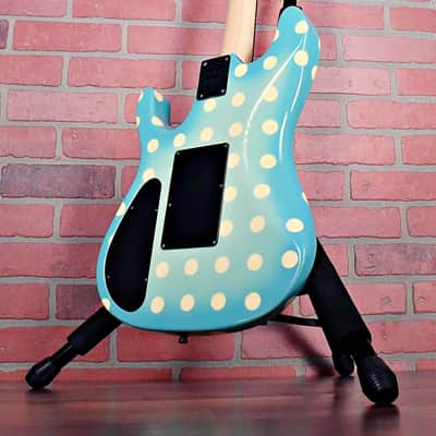 Original Vintage Kramer NightSwan Blue With White Polka Dots 1987-1988 Vivian Campbell image 12