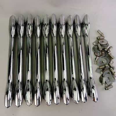 Premier 10x Bass Drum Lugs 9 1/8" #125-20 843756 Chrome Vintage 60s-70s Elite UK image 1