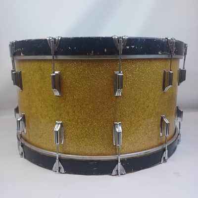 Rogers 60s 14x28"Dayton Holiday Bass Drum Virgin Gold Sparkle Pre-Powertone Ohio image 4