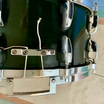 Pearl snare drum 14’’x6.5’’ Pearl masters custom maple shell  1996 - Emerald mist image 9