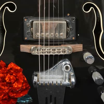 Hofner Red Rose Semi-Hollow Electric - Black Germany image 6