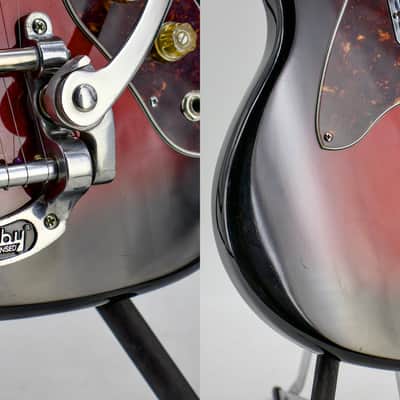 Used AS/IS Silvertone 1478 Reissue Red Silver Flake Burst Electric Guitar image 9