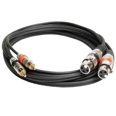 SAXMRM-2x10- 10 Foot Dual XLR Female to Dual RCA Male Patch Cable image 1