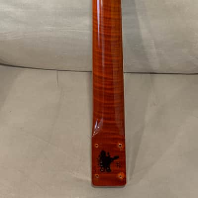 Warmoth Modern Tiltback Hombre Neck FLAME MAPLE SUNSET ORANGE GLOSS image 3
