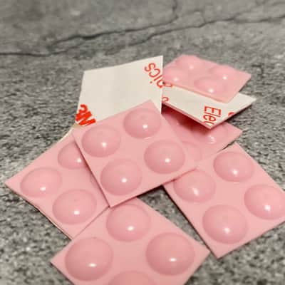 8x Pink Rubber Bumper Feet Bottoms Guitar Pedal Fx Effects 3m Adhesive Stick on Sticky Precut image 2