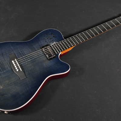Godin Denim Blue Flame A6 Ultra 6 String RH Acoustic Electric Guitar image 4