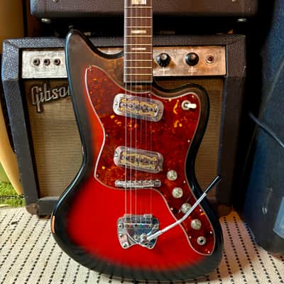 Harmony H19 Silhouette / Bobkat 1963 - 1973 - Cherry Red Sunburst image 1