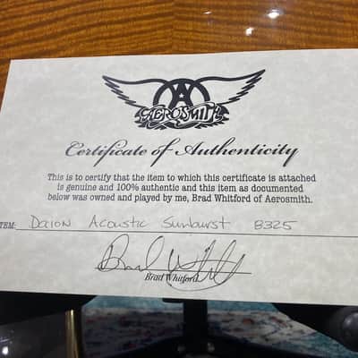 Daion Brad Whitford’s Aerosmith, Acoustic Authenticated (#25) 1983 Sunburst image 3