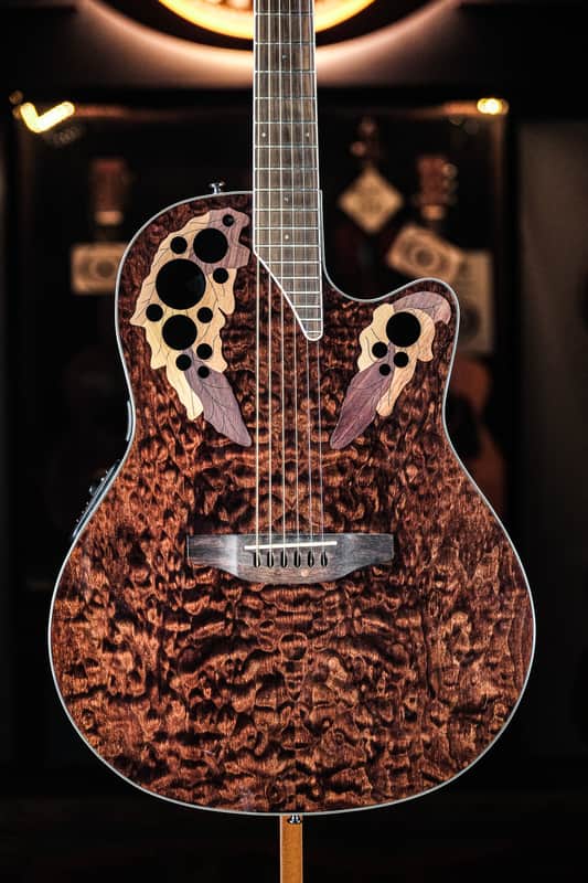 2020s Ovation CE48P-TGE Elite Plus Celebrity Exotic Super Shallow dark tiger eye image 1