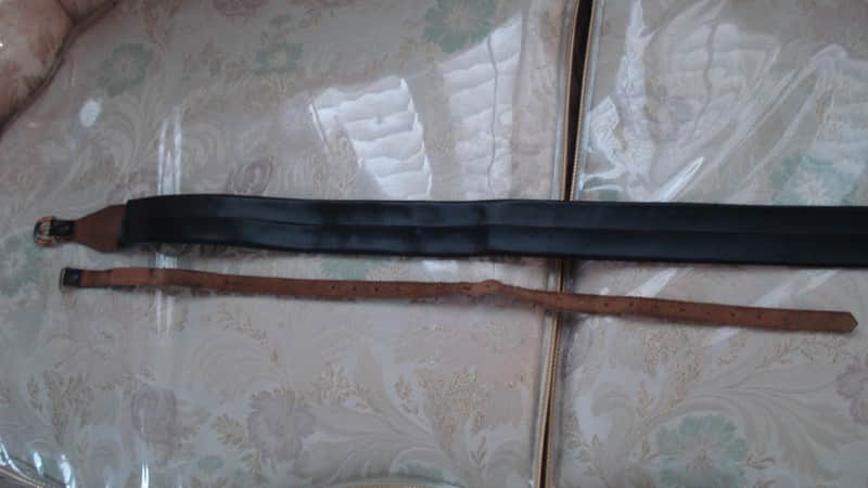 Rare 1960's ACE Genuine Black Leather Guitar Strap Excellent Condition image 1