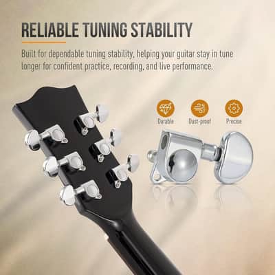 Acoustic Guitar, A-grade Solid Spruce Top, Sunburst Mahogany Body for Beginners Adults Students and Live Performances, Warm Tone and Stable Intonation image 3
