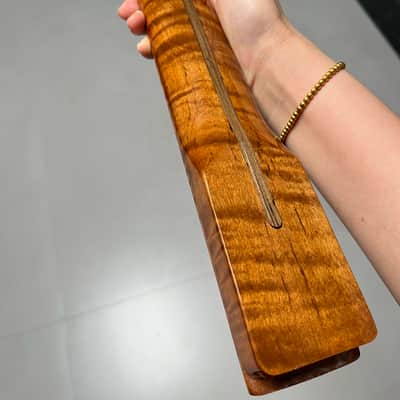 Gloss Roasted Flame Maple Electric Guitar Neck Round stainless steel 22 frets hole 10mm image 2