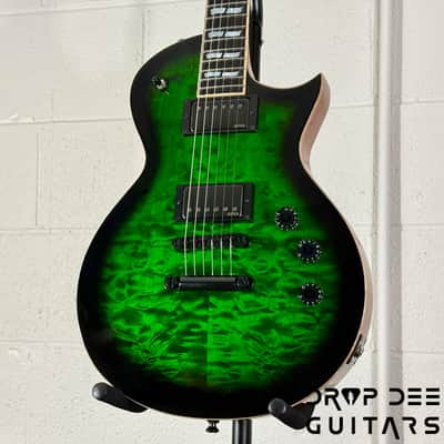 ESP USA Eclipse Electric Guitar w/ Case-Dark Green Sunburst image 4
