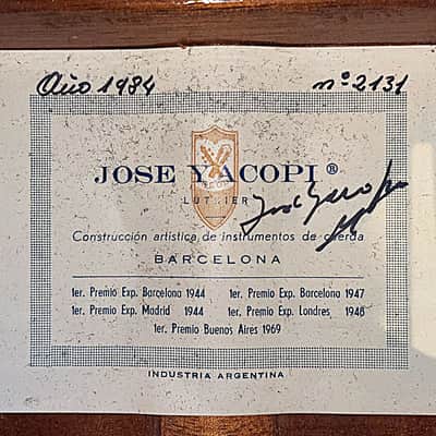 José Yacopi 1984 amazing classical guitar, tradition of Ignacio Fleta, Francisco Simplicio + Video! image 13