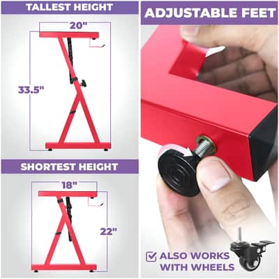 Liquid Stands Piano Keyboard Stand - Z Style Adjustable and Portable Heavy Duty Music Stand for Kids and Adults (Red) image 3