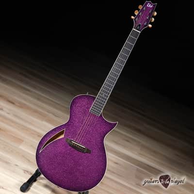 ESP LTD TL-6 Thinline Acoustic/Electric Guitar – Purple Sparkle Burst image 1