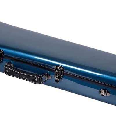 Crossrock Fiberglass Case fits for F-Trigger or Straight Trombone with removable shoulder straps-Blue image 5