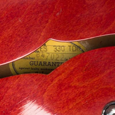 Immagine Gibson  ES-330TDC Thinline Hollow Body Electric Guitar (1966), ser. #847022, molded plastic hard shell case. - 13