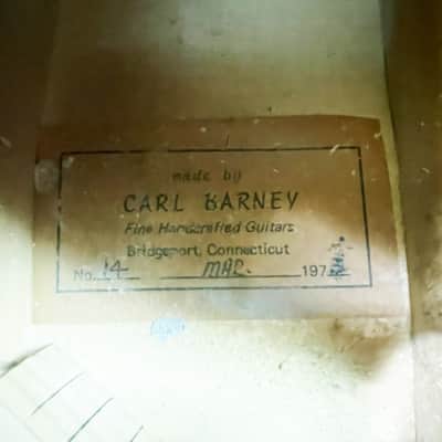 1973 Carl Barney No. 14 7-String Archtop Electric Acoustic Jazz Guitar Dark Sunburst Vintage Original Rare Early Production Made for Bucky Pizzerelli w/ Original Hard Case image 22