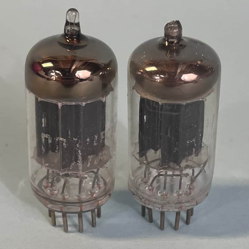 1950s RCA 12AU7 ECC82 (x2) Matched Pair Vintage Long Black Plate Tubes! T144 image 1
