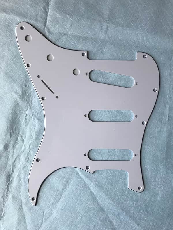 New 3 Ply White 11 Hole Modern-Style Strat s/s/s Fits Fender Guitar Pickguard image 1