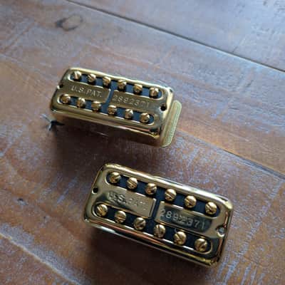 Gretsch Filtertron Humbucker Guitar Pickup Set Gold Excellent But Short Leads image 1
