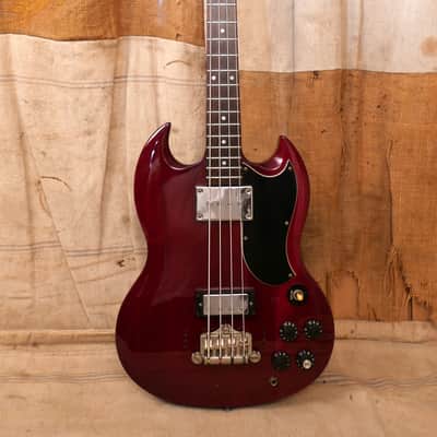 Burny SG Bass EB-3 1990's Cherry Red image 1