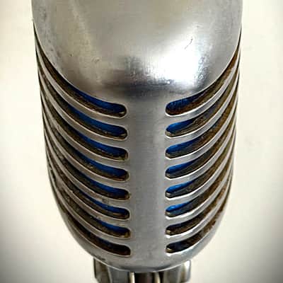 Vintage 1960's Shure 55S Dynamic Microphone, orig guts working, stand-cable inc image 7