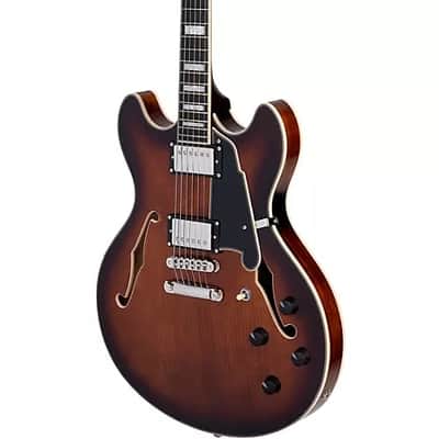 D'Angelico Premier DC Semi-Hollow Electric Guitar Brown Burst image 5