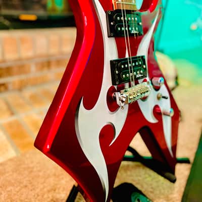 BC RICH Kerry King War Tribal Warlock  2004 - Red With Platinum Tribal Bronze Series image 2