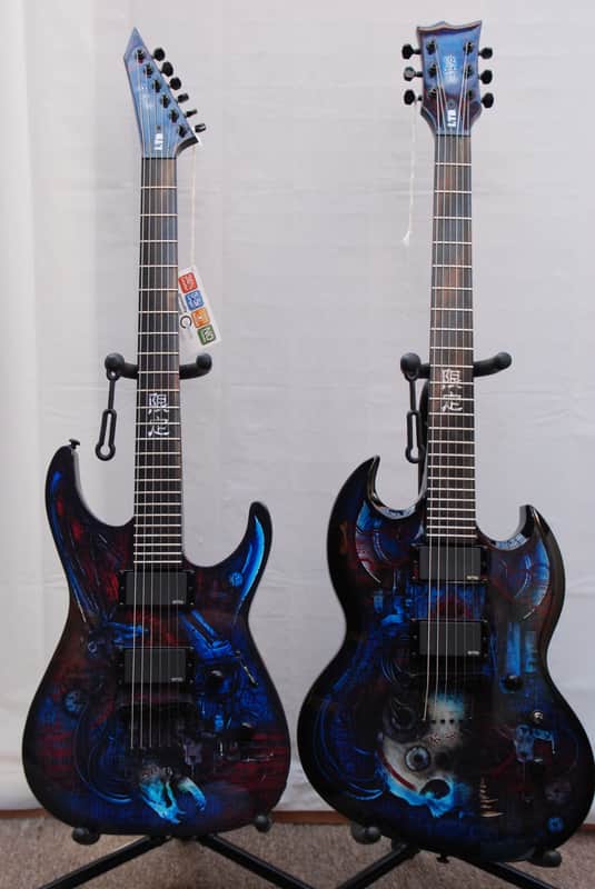 ESP LTD (2 Guitars) Limited Edition Biotech w/Custom Graphic Combo M Vampire & Vampire Viper image 1