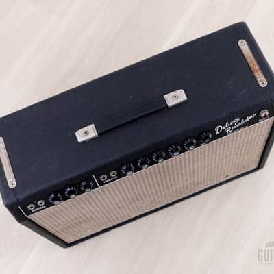 1964 Fender Deluxe Reverb Vintage Black Panel Pre-CBS Tube Amp AB763 w/ Ftsw image 3