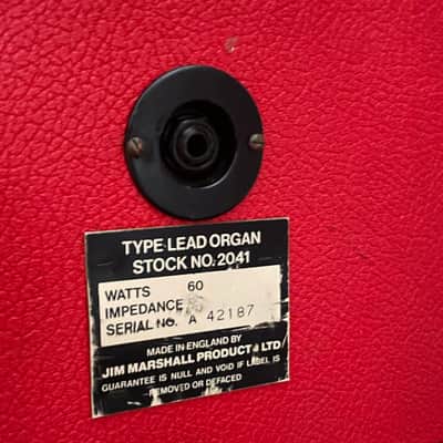 RARE Marshall 2045 / 'Artiste' 2x12 Vertical Cabinet 1973 - Original Red Tolex! image 4
